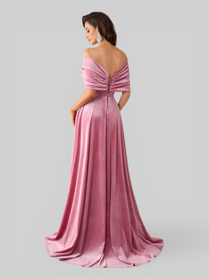 Vestido de Festa Longo Ombro a Ombro Laço Couture