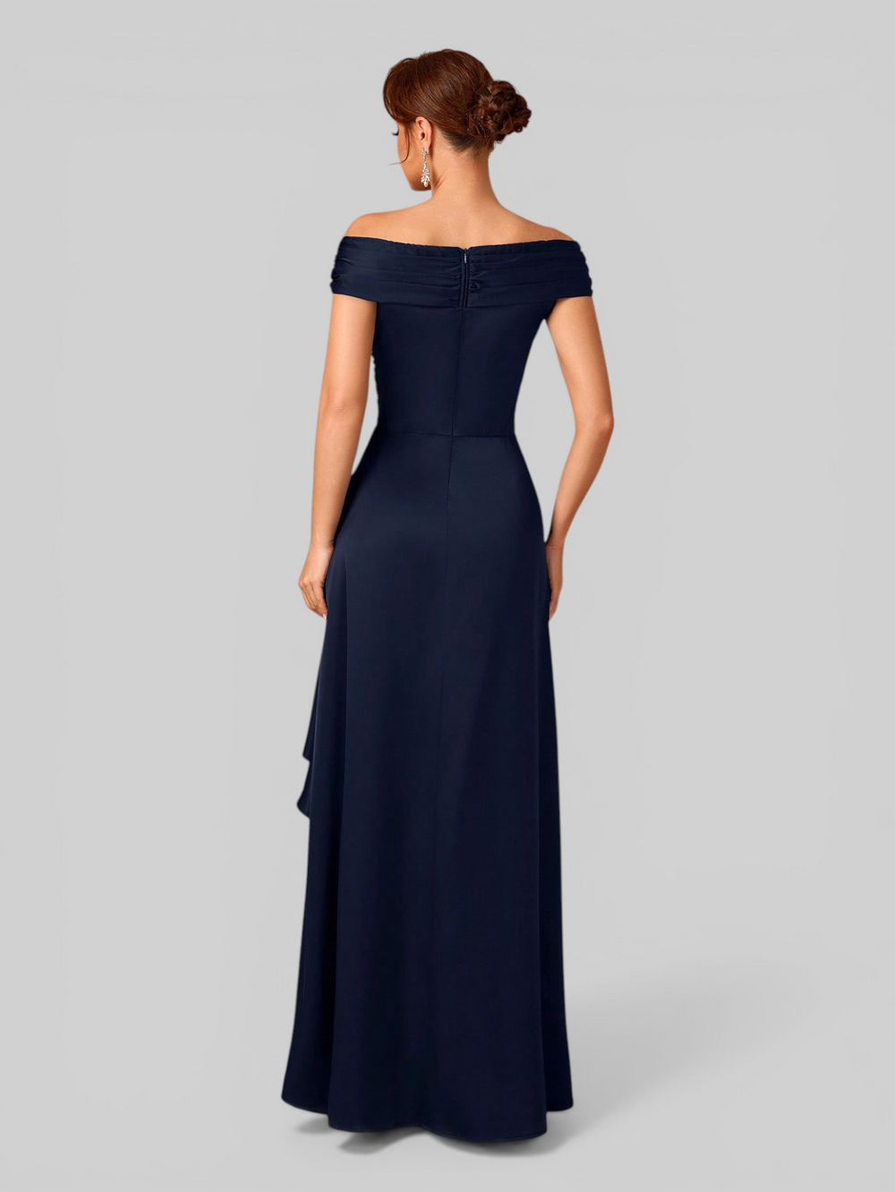 Vestido de Festa Longo Ombro a Ombro detalhe Pedrarias Supreme