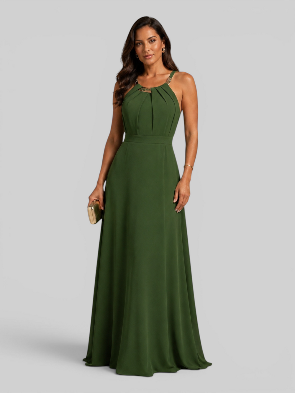 Vestido de Festa Longo Ornamento Aurea