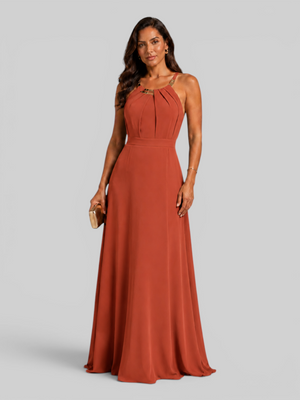 Vestido de Festa Longo Ornamento Aurea