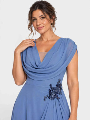 Vestido de Festa Longo Plus Size Bordado Flamesqui
