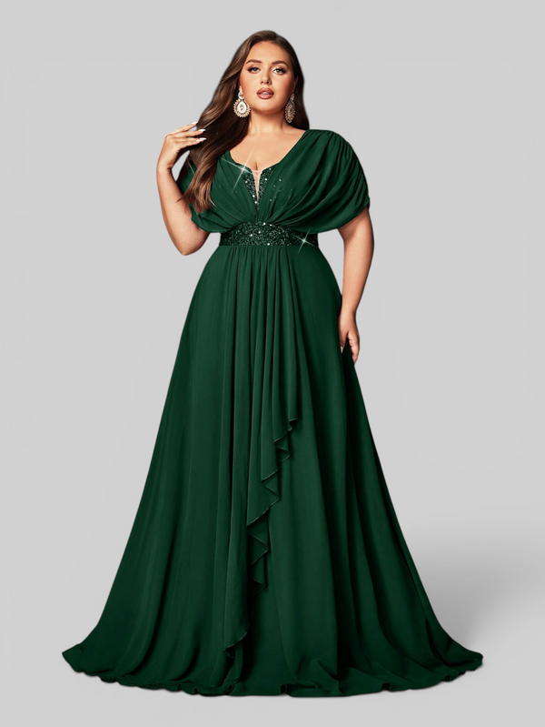 Vestido de Festa Longo Plus Size Premium Paetê Dress