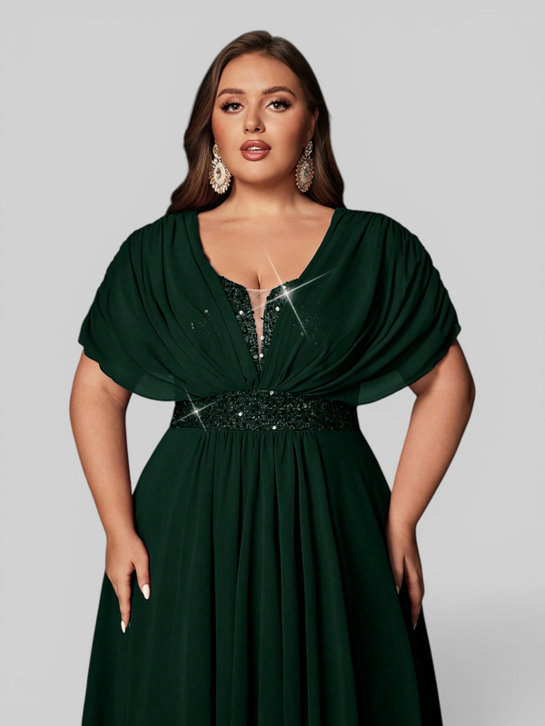 Vestido de Festa Longo Plus Size Premium Paetê Dress