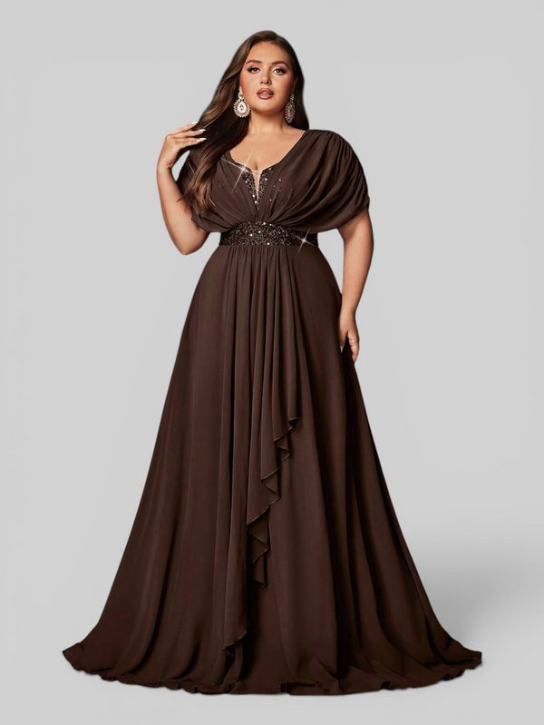 Vestido de Festa Longo Plus Size Premium Paetê Dress