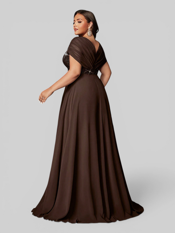 Vestido de Festa Longo Plus Size Premium Paetê Dress