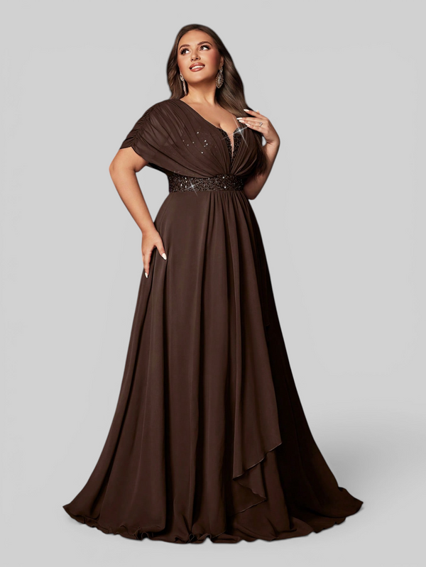 Vestido de Festa Longo Plus Size Premium Paetê Dress