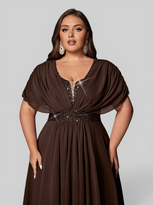 Vestido de Festa Longo Plus Size Premium Paetê Dress