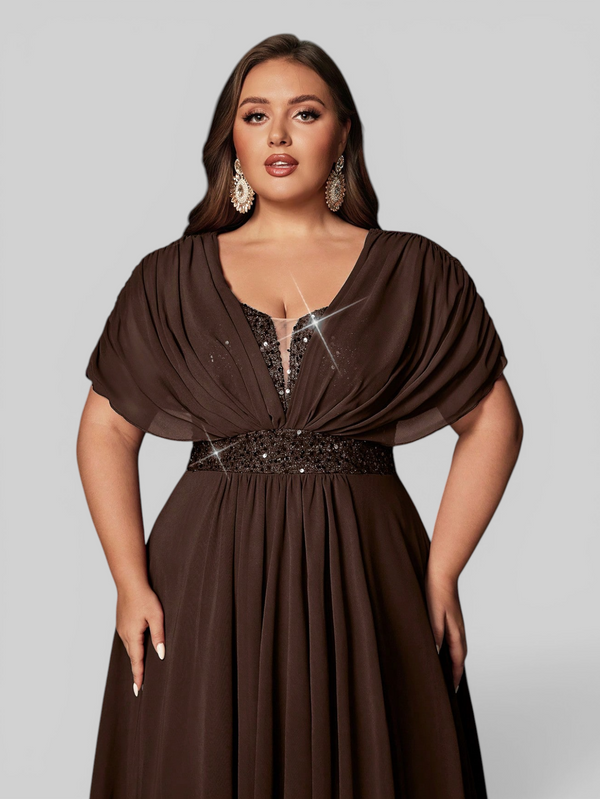Vestido de Festa Longo Plus Size Premium Paetê Dress
