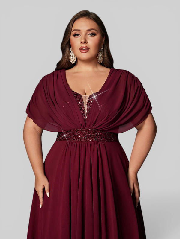 Vestido de Festa Longo Plus Size Premium Paetê Dress