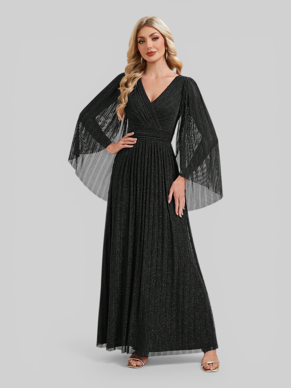 Vestido de Festa Longo Plus Size com Capa Ambrôle