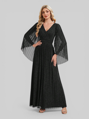 Vestido de Festa Longo Plus Size com Capa Ambrôle