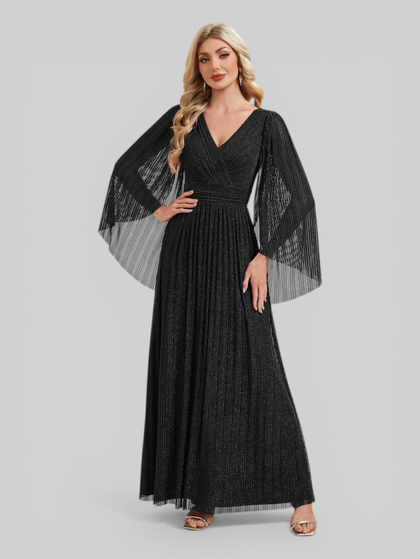 Vestido de Festa Longo Plus Size com Capa Ambrôle