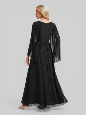 Vestido de Festa Longo Plus Size com Capa Ambrôle