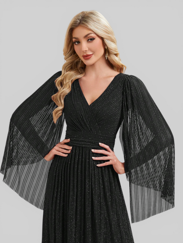 Vestido de Festa Longo Plus Size com Capa Ambrôle