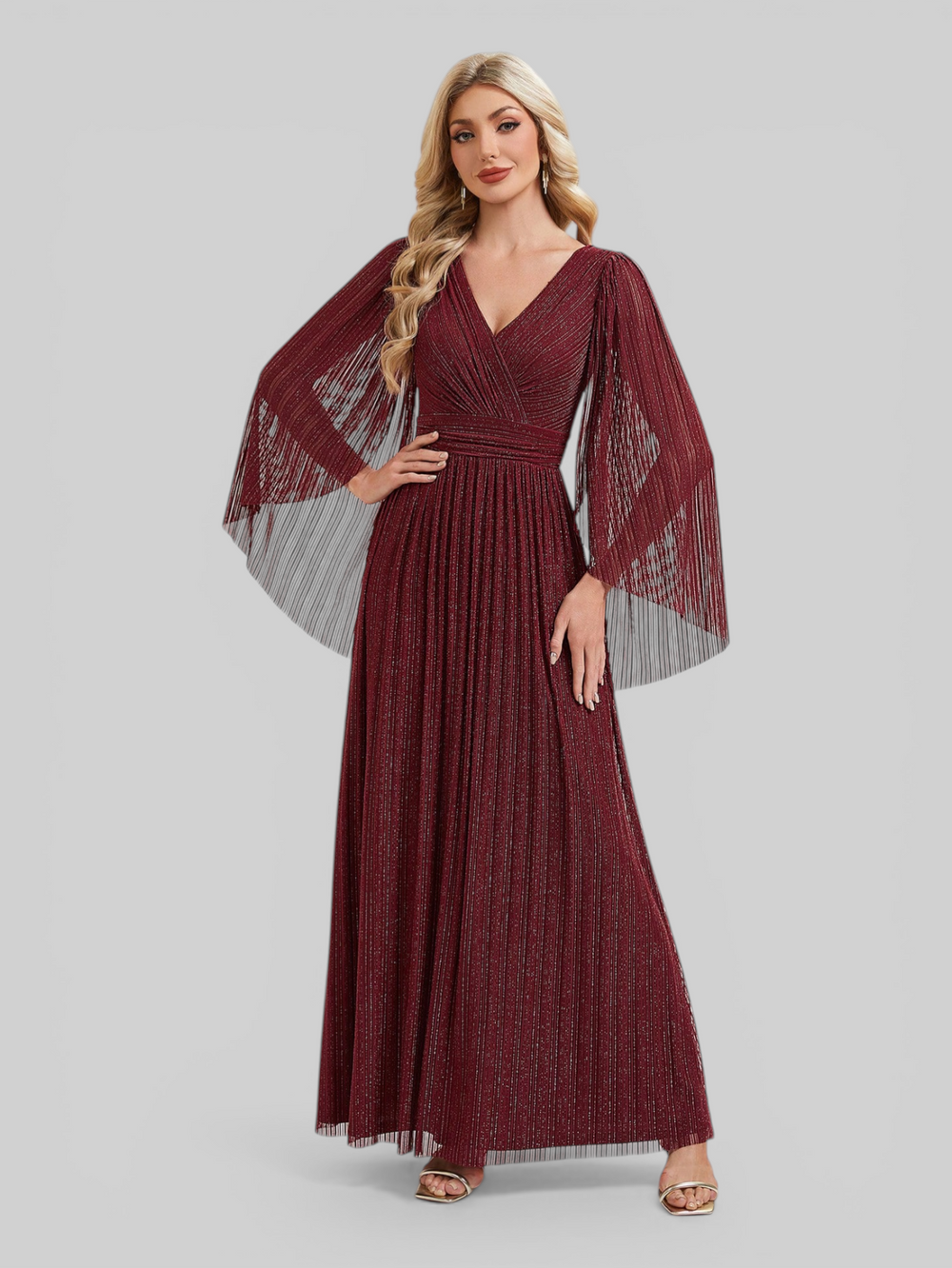 Vestido de Festa Longo Plus Size com Capa Ambrôle