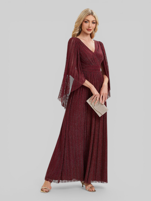 Vestido de Festa Longo Plus Size com Capa Ambrôle