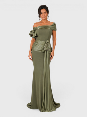 Vestido de Festa Longo Premium Ombro a Ombro Acetinado Life