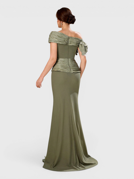 Vestido de Festa Longo Premium Ombro a Ombro Acetinado Life