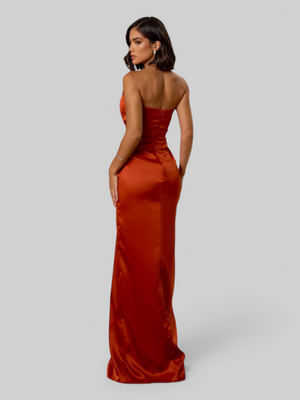 Vestido de Festa Longo Premium Plissado Leque