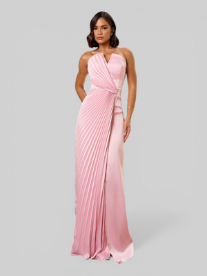 Vestido de Festa Longo Premium Plissado Leque