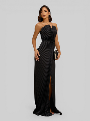 Vestido de Festa Longo Premium Plissado Leque