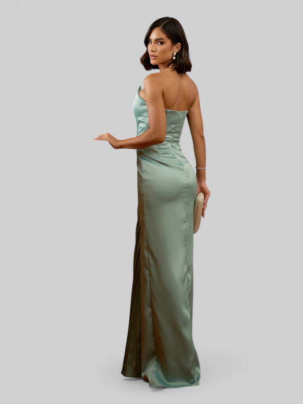 Vestido de Festa Longo Premium Plissado Leque
