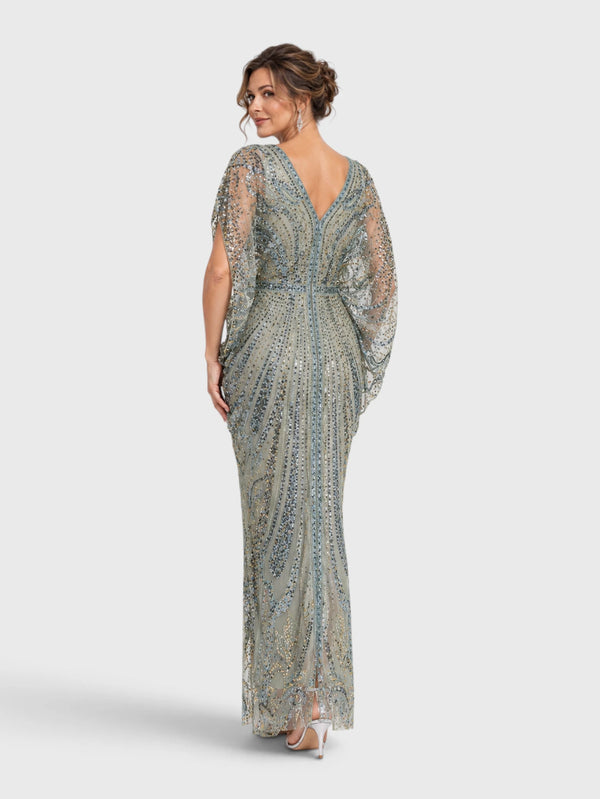 Vestido de Festa Longo Premium Bordado em Paetê Jordânia