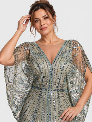 Vestido de Festa Longo Premium Bordado em Paetê Jordânia