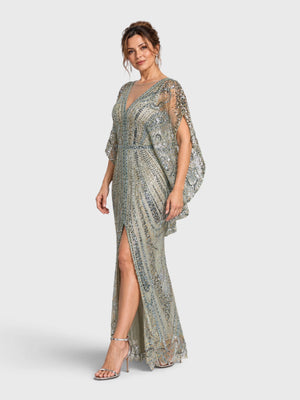 Vestido de Festa Longo Premium Bordado em Paetê Jordânia