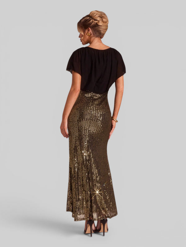 Vestido de Festa Longo Saia em Paetê Blusê