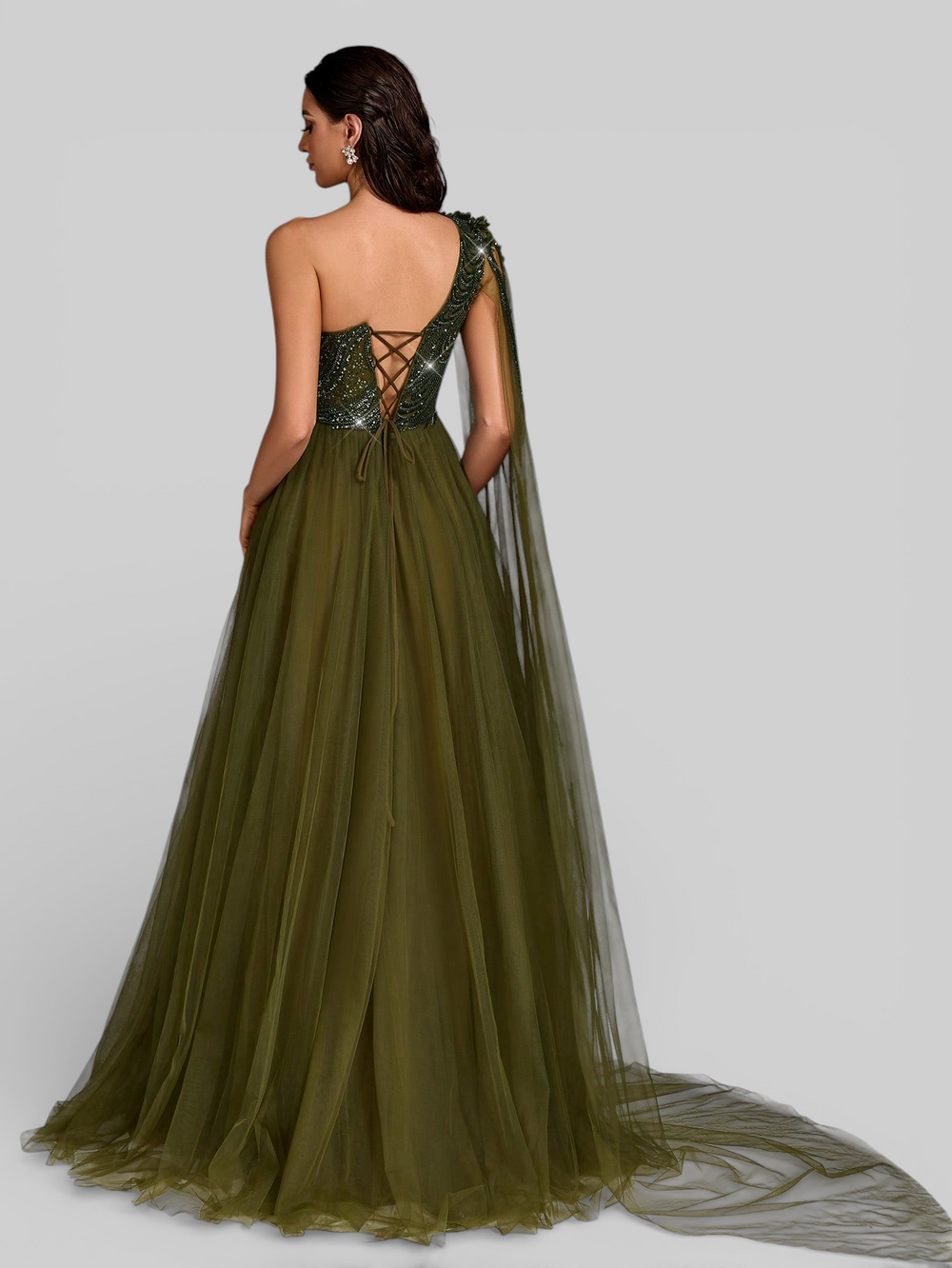 Vestido de Festa Longo Super Luxo Bordado Capa Naomi