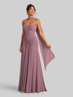 Vestido de Festa Longo Tomara que Caia Torcido Echarpe Legacy