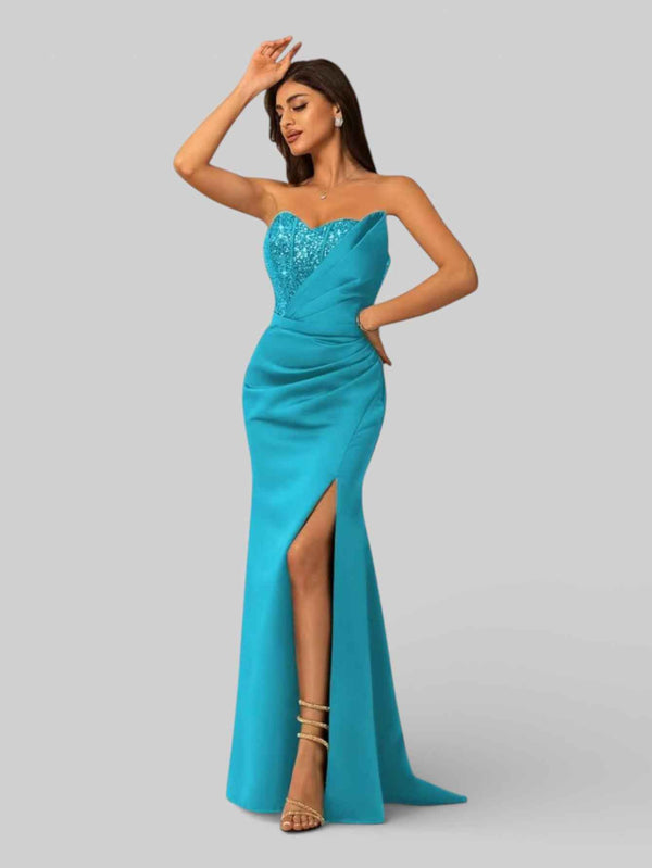 Vestido de Festa Longo Tomara que Caia com Paetê Seller