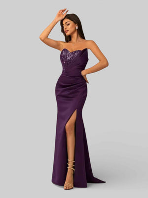 Vestido de Festa Longo Tomara que Caia com Paetê Seller