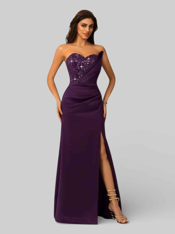 Vestido de Festa Longo Tomara que Caia com Paetê Seller