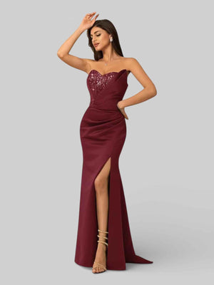 Vestido de Festa Longo Tomara que Caia com Paetê Seller
