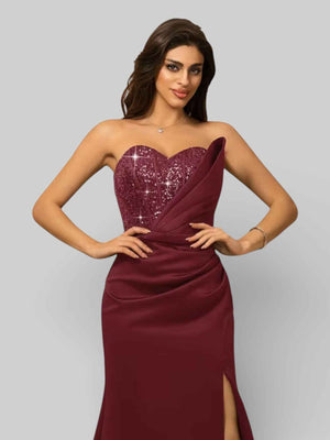 Vestido de Festa Longo Tomara que Caia com Paetê Seller