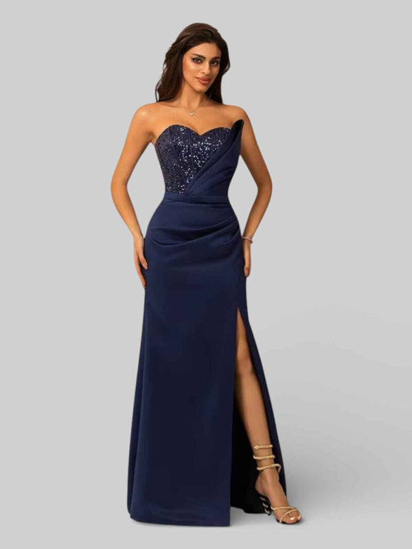 Vestido de Festa Longo Tomara que Caia com Paetê Seller