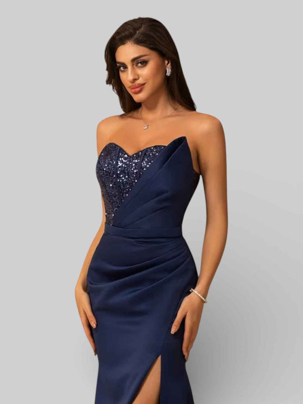 Vestido de Festa Longo Tomara que Caia com Paetê Seller