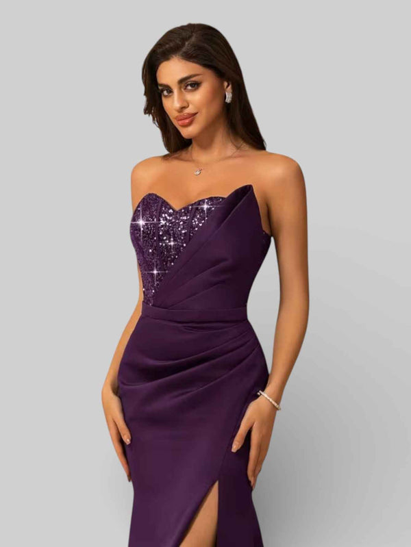 Vestido de Festa Longo Tomara que Caia com Paetê Seller