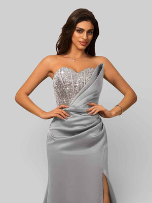 Vestido de Festa Longo Tomara que Caia com Paetê Seller