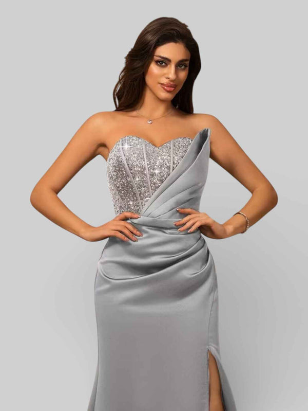 Vestido de Festa Longo Tomara que Caia com Paetê Seller