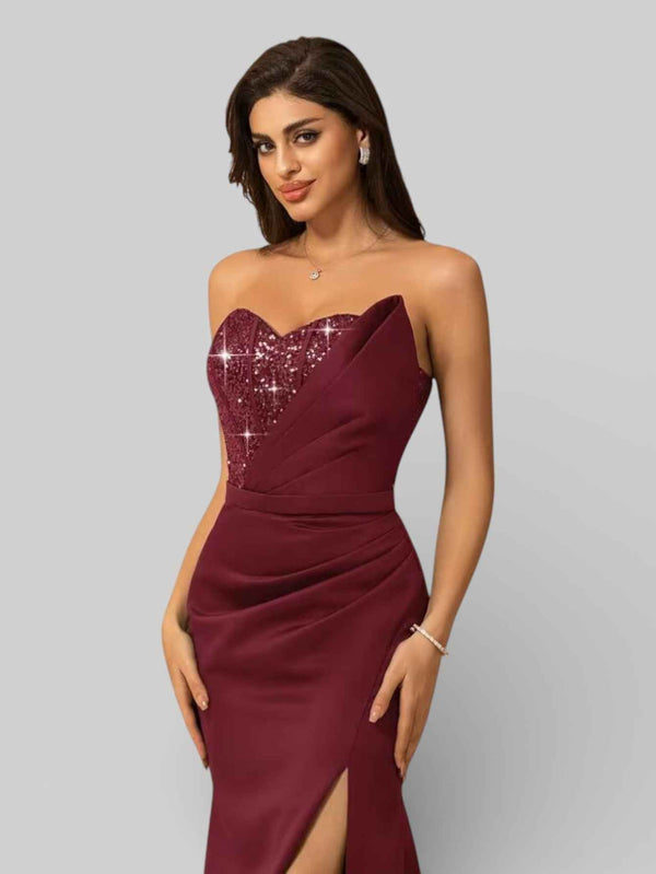 Vestido de Festa Longo Tomara que Caia com Paetê Seller