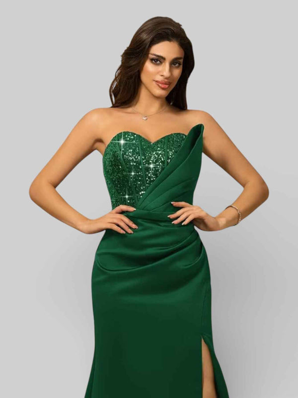 Vestido de Festa Longo Tomara que Caia com Paetê Seller