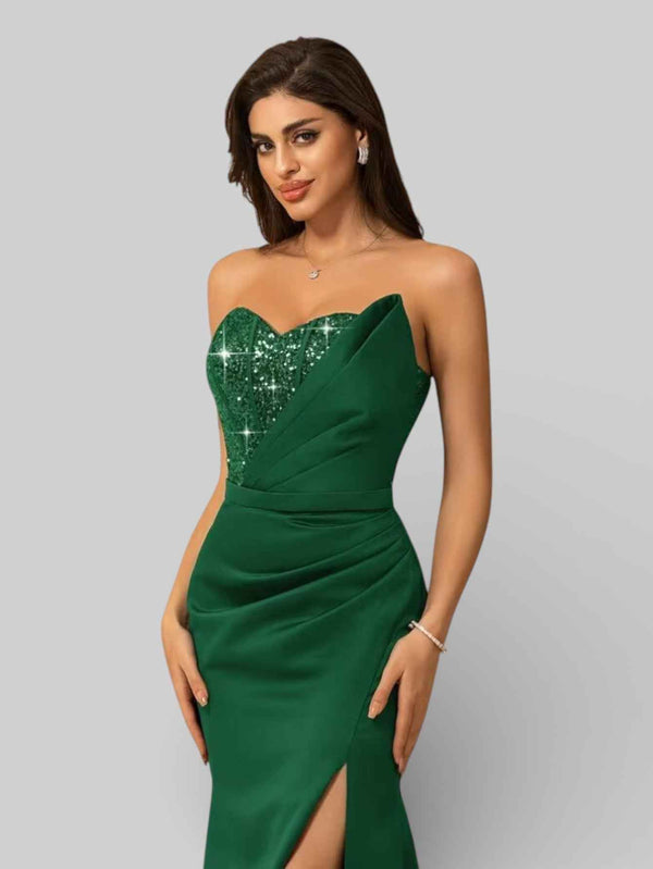Vestido de Festa Longo Tomara que Caia com Paetê Seller