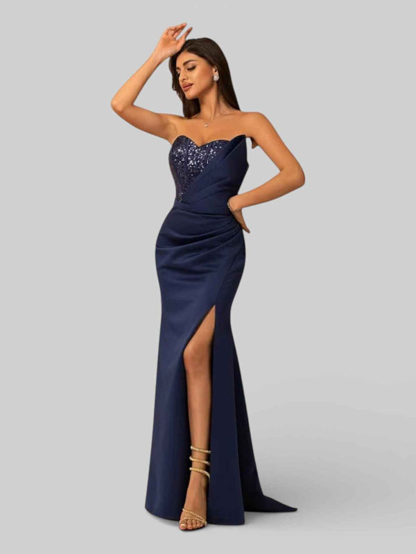 Vestido de Festa Longo Tomara que Caia com Paetê Seller