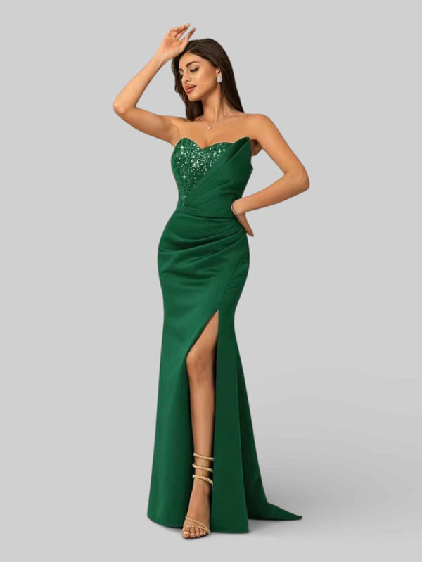 Vestido de Festa Longo Tomara que Caia com Paetê Seller