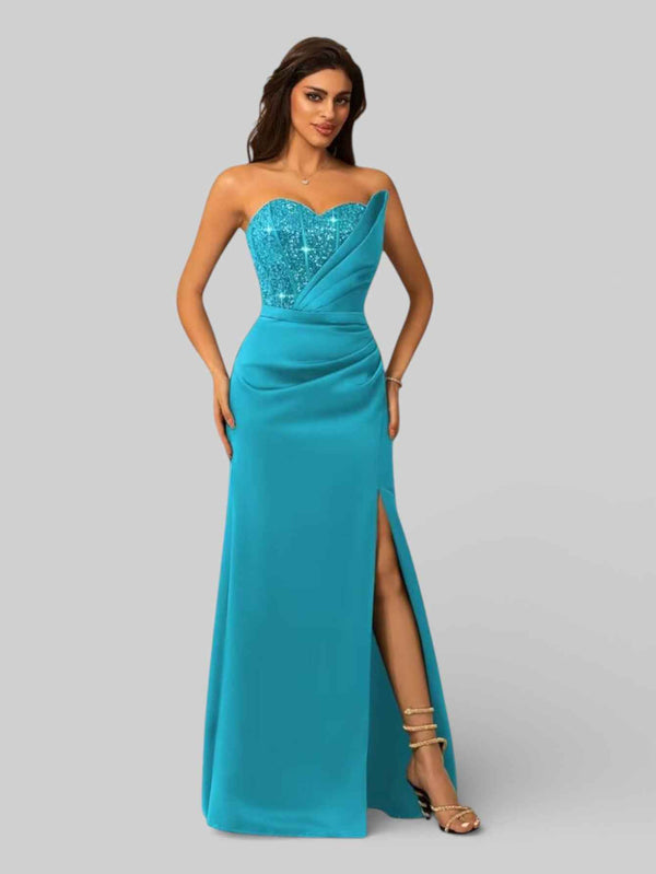 Vestido de Festa Longo Tomara que Caia com Paetê Seller