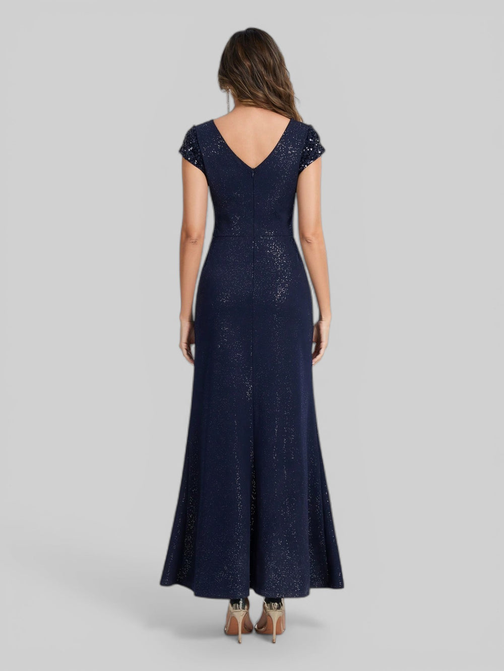 Vestido de Festa Longo Torcido com Brilho