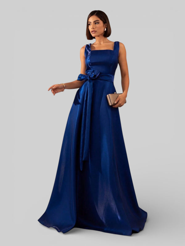 Vestido de Festa Longo Zibeline Glow Gola Quadrada Katarina - Aurea Dress